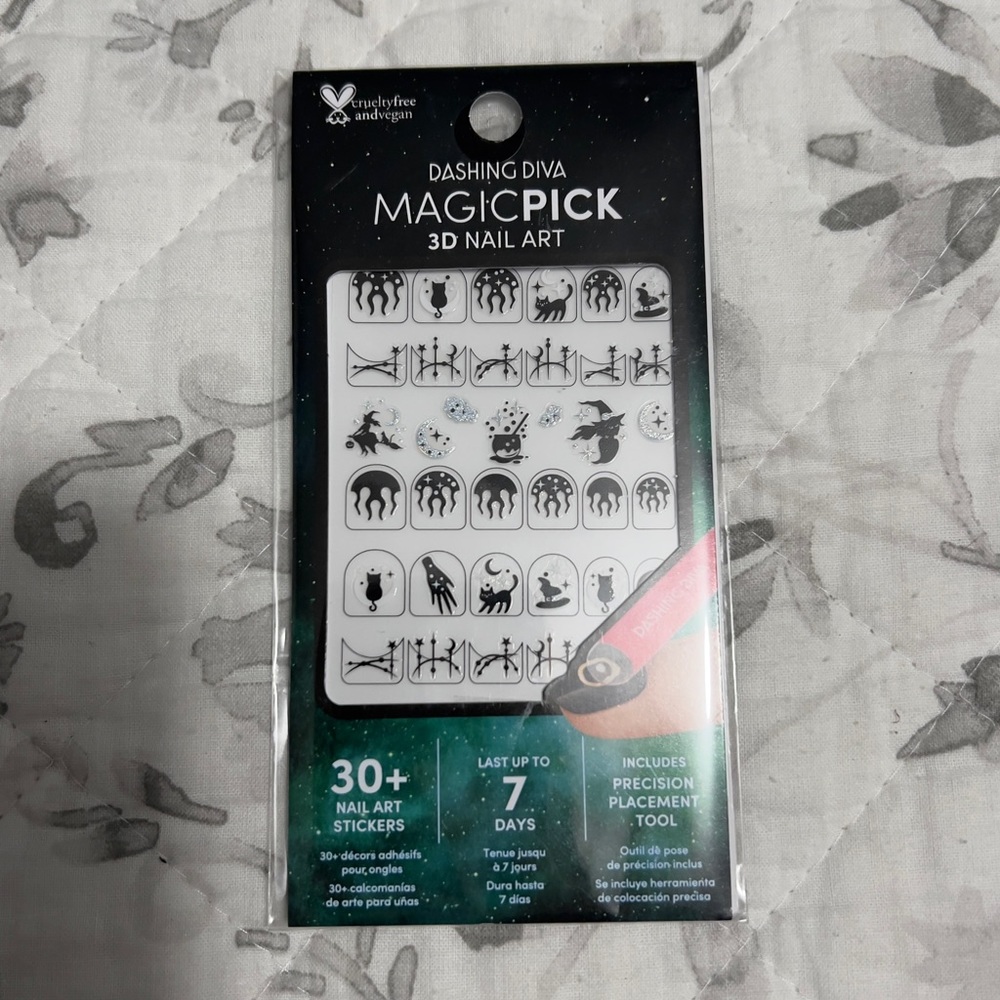 Dashing Diva Magic Pick 3D Nail Art Stickers If The Broom Fits M18
